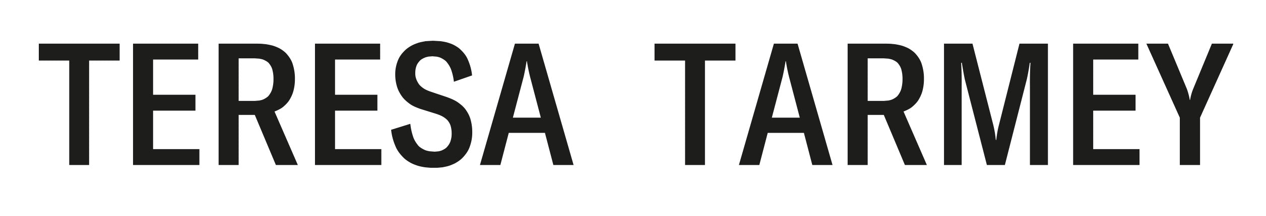 Teresa Tarmey Logo Black text on white background